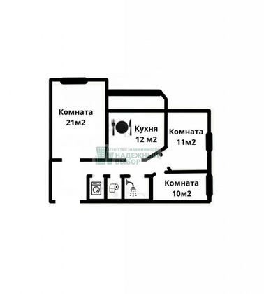 Продажа 3-комнатной квартиры 74 м², 6/13 этаж