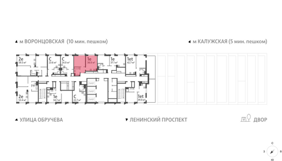 Продажа 1-комнатной квартиры 38 м², 41/58 этаж