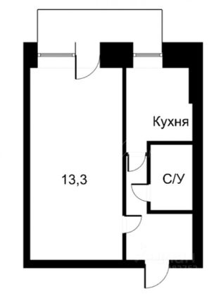 Продажа 1-комнатной квартиры 30,1 м², 5/5 этаж