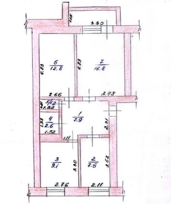 Продажа 3-комнатной квартиры 59,7 м², 3/5 этаж