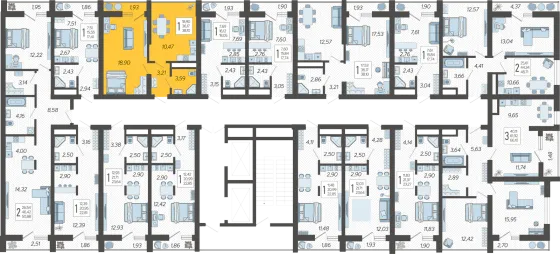 Продажа 1-комнатной квартиры 38,1 м², 15/19 этаж