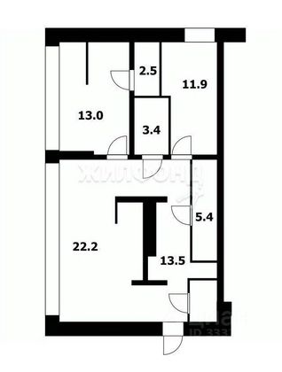 Продажа 3-комнатной квартиры 79,1 м², 6/17 этаж