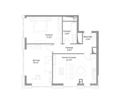 Продажа 3-комнатной квартиры 75,2 м², 30/42 этаж