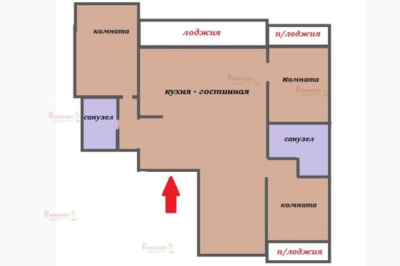 Продажа 3-комнатной квартиры 102 м², 5/9 этаж