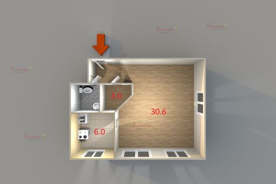 Продажа 2-комнатной квартиры 42,4 м², 1/5 этаж