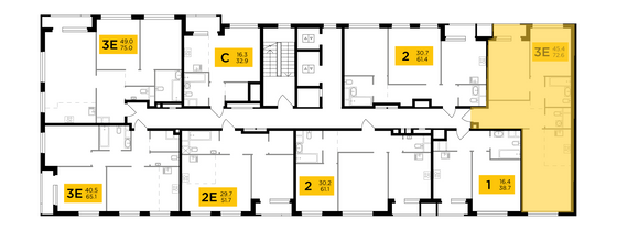 Продажа 3-комнатной квартиры 72,6 м², 16/22 этаж