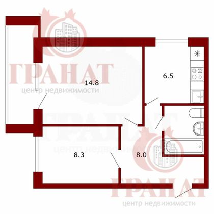 Продажа 2-комнатной квартиры 40,9 м², 2/9 этаж