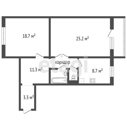 Продажа 2-комнатной квартиры 71,2 м², 6/10 этаж