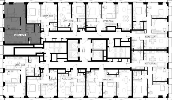 Продажа 2-комнатной квартиры 56,1 м², 33/48 этаж