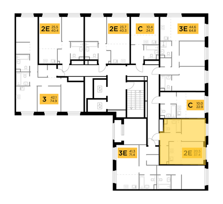 Продажа 2-комнатной квартиры 37,4 м², 3/20 этаж