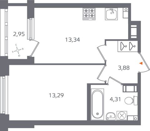 Продажа 1-комнатной квартиры 36,3 м², 4/10 этаж