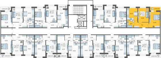 Продажа 2-комнатной квартиры 49,9 м², 12/19 этаж