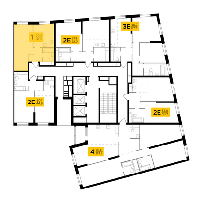 Продажа 1-комнатной квартиры 41,3 м², 19/30 этаж