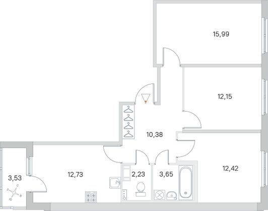 Продажа 3-комнатной квартиры 71,3 м², 2/4 этаж