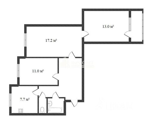 Продажа 3-комнатной квартиры 65,3 м², 1/9 этаж