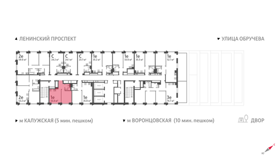 Продажа 1-комнатной квартиры 33,4 м², 25/58 этаж