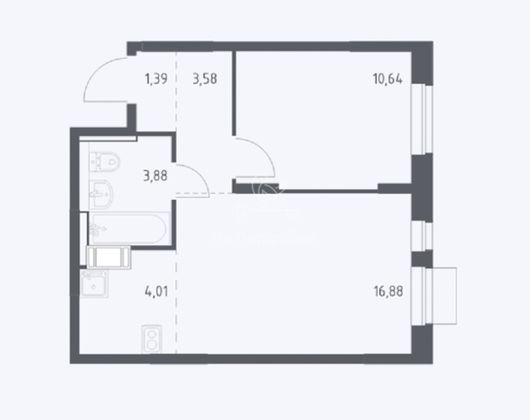 Продажа 2-комнатной квартиры 40,5 м², 9/12 этаж