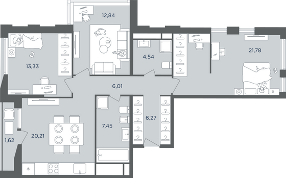 Продажа 4-комнатной квартиры 92,4 м², 9/14 этаж