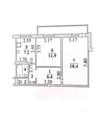 Продажа 2-комнатной квартиры 50 м², 5/9 этаж