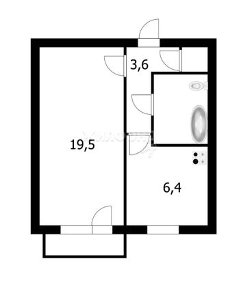 Продажа 1-комнатной квартиры 33,5 м², 6/9 этаж