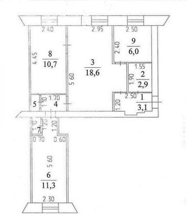 Продажа 3-комнатной квартиры 56 м², 1/5 этаж