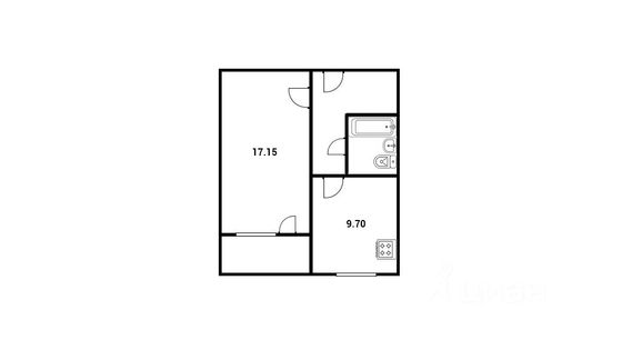 Продажа 1-комнатной квартиры 40,2 м², 1/10 этаж