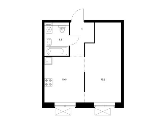 Продажа 1-комнатной квартиры 33,9 м², 9/25 этаж