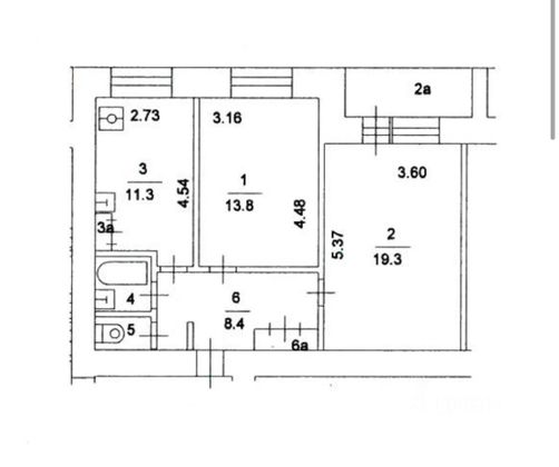 Продажа 2-комнатной квартиры 57,7 м², 3/9 этаж