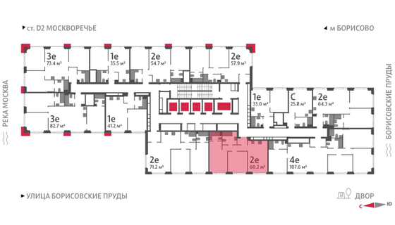 Продажа 2-комнатной квартиры 60,2 м², 35/52 этаж