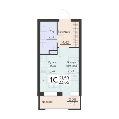 Продажа 1-комнатной квартиры 23,6 м², 6 этаж
