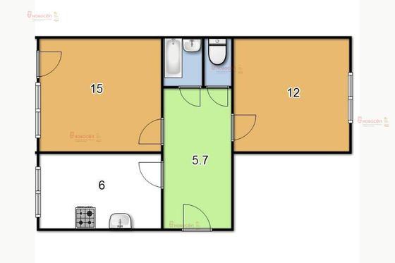 Продажа 2-комнатной квартиры 43 м², 1/5 этаж