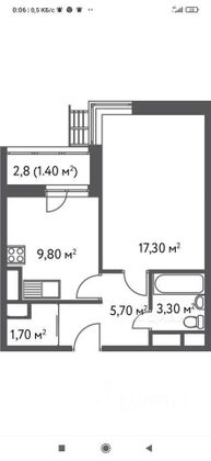 Продажа 1-комнатной квартиры 39 м², 3/15 этаж