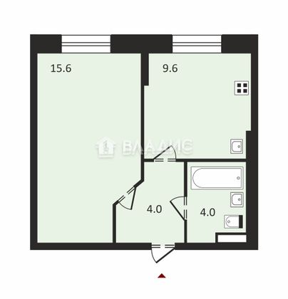 Продажа 1-комнатной квартиры 33,2 м², 1/23 этаж