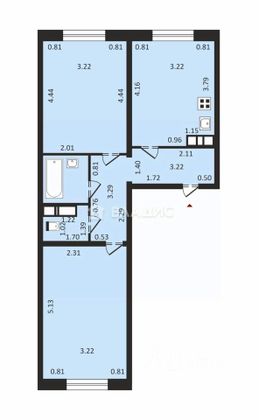 Продажа 2-комнатной квартиры 59,4 м², 2/8 этаж