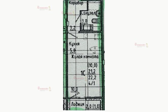 Продажа квартиры-студии 22 м², 4/13 этаж