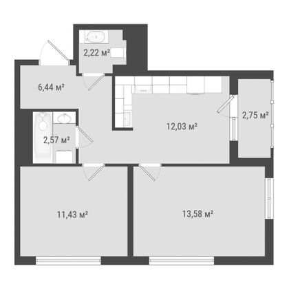 Продажа 2-комнатной квартиры 51 м², 10/17 этаж