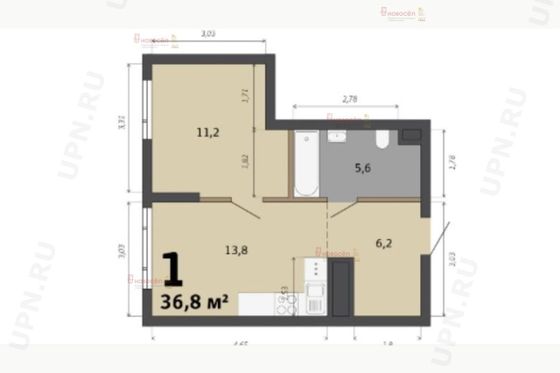 Продажа 1-комнатной квартиры 37 м², 2/30 этаж