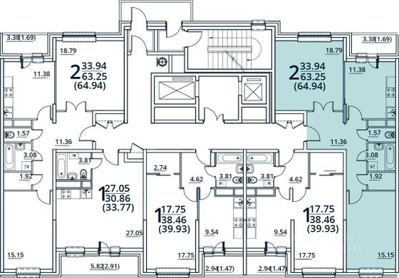 Продажа 2-комнатной квартиры 63 м², 3/24 этаж