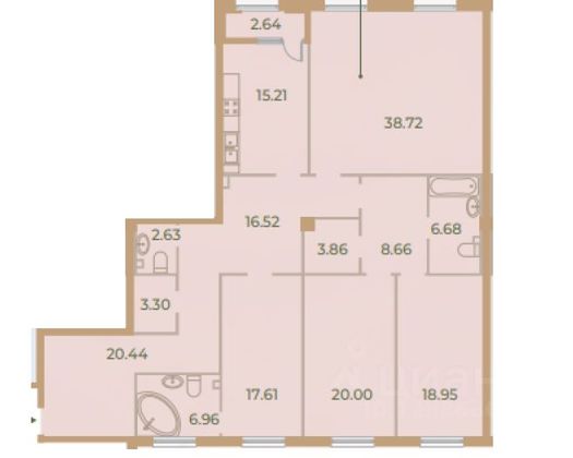 Продажа 4-комнатной квартиры 179,7 м², 2/7 этаж