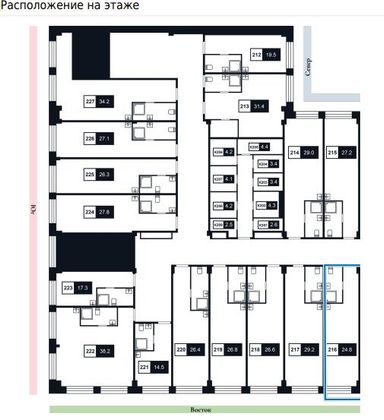 Продажа квартиры-студии 24,8 м², 2/8 этаж