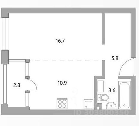 Продажа 1-комнатной квартиры 37,2 м², 9/31 этаж