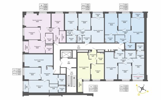 Продажа 2-комнатной квартиры 76,2 м², 3/8 этаж