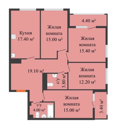 Продажа 4-комнатной квартиры 106 м², 21/25 этаж