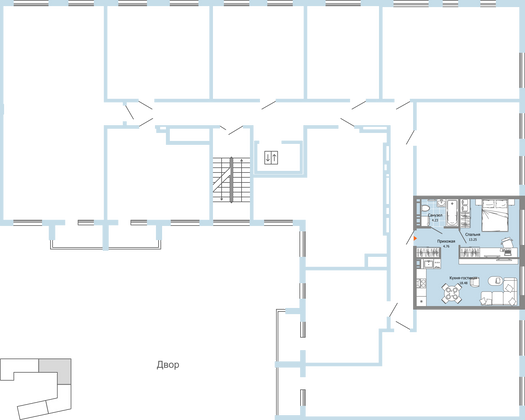 Продажа 2-комнатной квартиры 41 м², 7/9 этаж