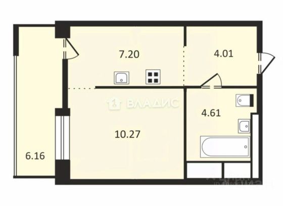 Продажа 1-комнатной квартиры 29 м², 3/24 этаж