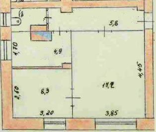 Продажа 2-комнатной квартиры 38 м², 1/2 этаж