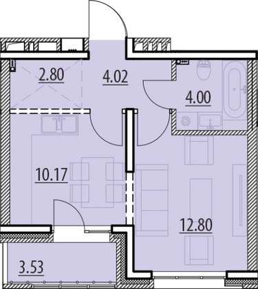 Продажа квартиры со свободной планировкой 37,3 м², 4/13 этаж