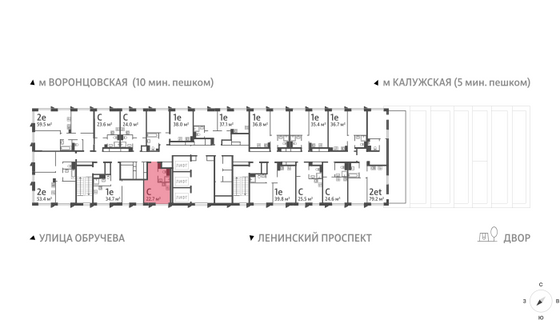 Продажа квартиры-студии 22,7 м², 33/58 этаж