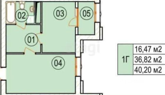 Продажа 1-комнатной квартиры 39 м², 8/14 этаж