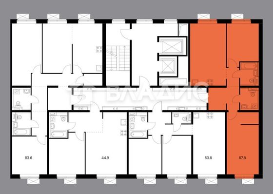 Продажа 2-комнатной квартиры 67,8 м², 3/15 этаж